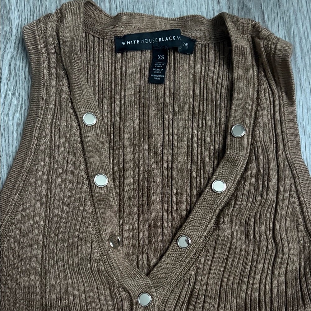 White House Black Market Brown Knit Top